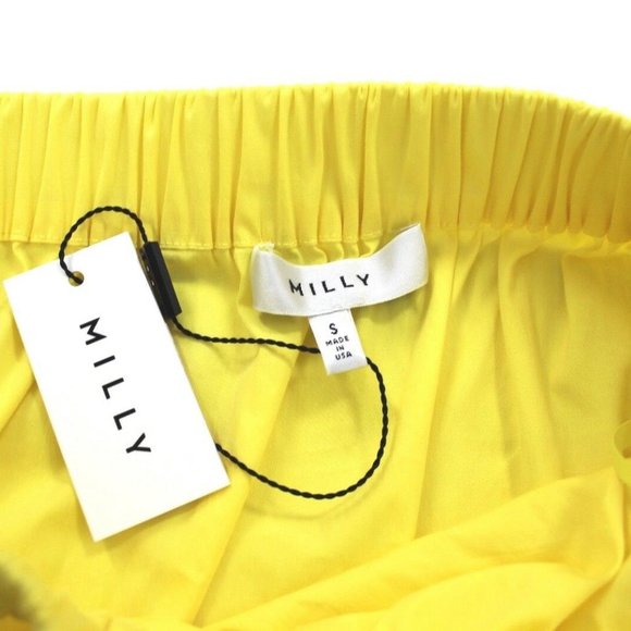 Milly Bow Details Off-the-Shoulder Elasticized Neckline Top Size S Yellow - Picture 6 of 6